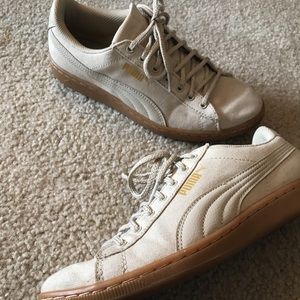 Puma Sneakers - Size 8, Cream Canvas - Worn Once